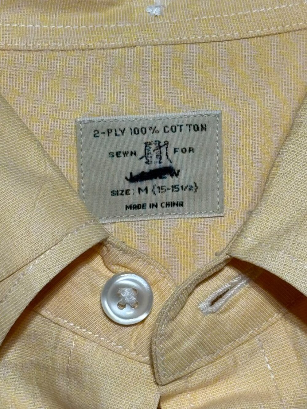 J Crew Yellow Butter LS Button Down Casual Work Dress Shirt Mens Size M - Picture 3 of 5